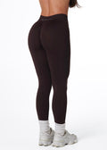 SILHOUETTE SCRUNCH LEGGINGS - ESPRESSO