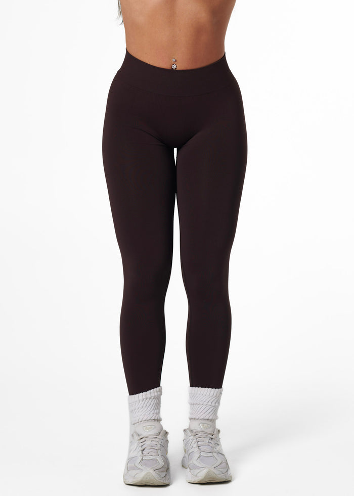 SILHOUETTE SCRUNCH LEGGINGS - ESPRESSO