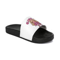Slide Sandals — Cute Pink Glamour Girl Graphic Slides for Women
