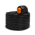Black Rubber SmartPlug 30 Amp RV Power Cordset Coiled with Orange Connector - Full Product View | United RV Parts