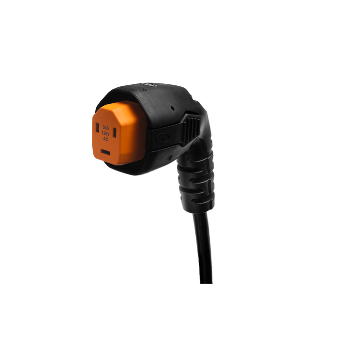 SmartPlug 30 Amp Angled Socket End 125V AC Orange Connector - Close-Up Detail | United RV Parts