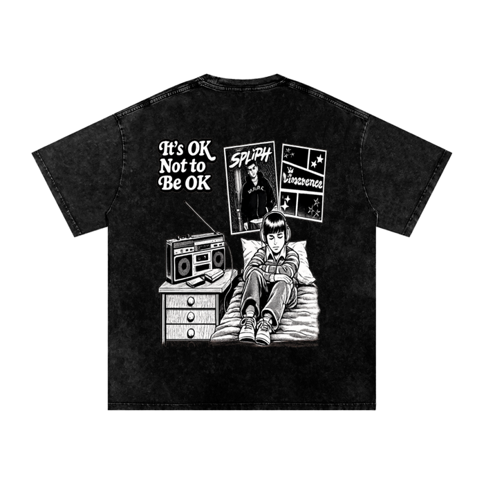 Snow Washed Oversized Cotton T-Shirt