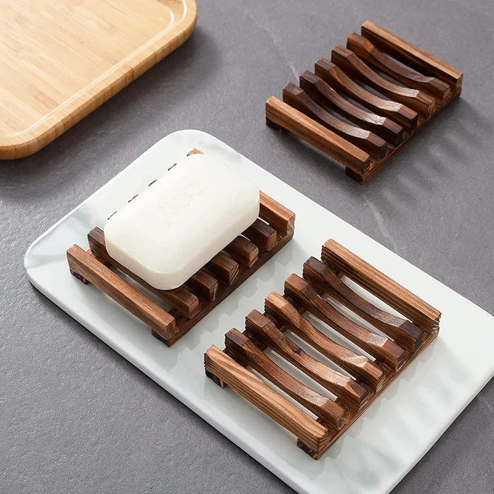 Soap Box Natural Bamboo Dishes Bath Soap Holder Bamboo Case Tray Wooden Prevent Mildew Drain Box