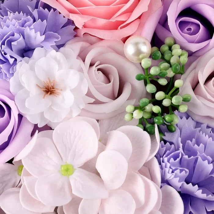 Soap Flower Box Floral Scented Bath Soap Rose Flower Petals Plant Essential Oil Flower Soap Set