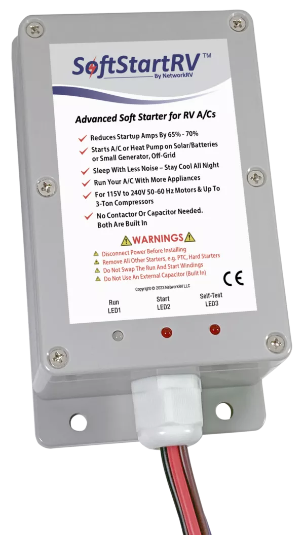 Grey SoftStartRV Universal AC Soft Start Kit - Front View with Wiring | United RV Parts