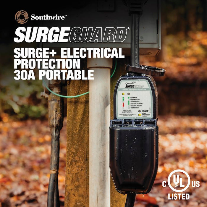Southwire 30A Portable Surge Guard - Outdoor Installation with LED Status Chart | United RV Parts