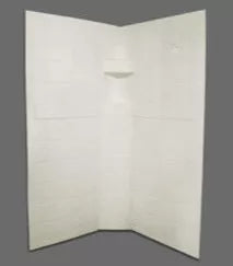 Specialty Recreation Neo Shower Wall NSW3232P Parchment 32x32x67 - Corner View | United RV Parts