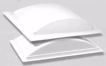White Acrylic RV Skylight Complete Kit 14x14 - Separated Components View | United RV Parts