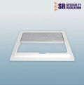White RV Skylight Shade SLS1422 with Mesh Screen - Front View | United RV Parts
