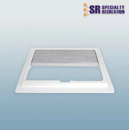 White RV Skylight Shade SLS1422 with Mesh Screen - Front View | United RV Parts