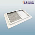 White RV Skylight Shade Half Open Position - Angled View | United RV Parts