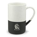 Speckled Two-Tone Ceramic Mug 13oz — Rustic Engraved Logo Coffee Cup