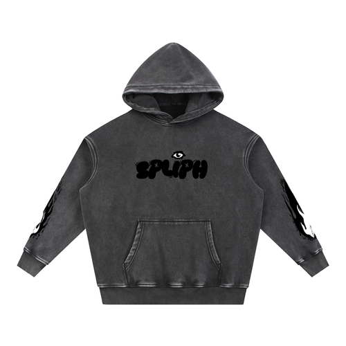 (Spliph) Snow Wash Fleece Oversize Hoodie