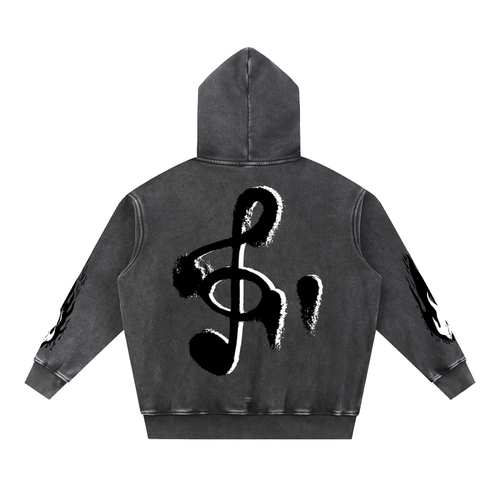 (Spliph) Snow Wash Fleece Oversize Hoodie