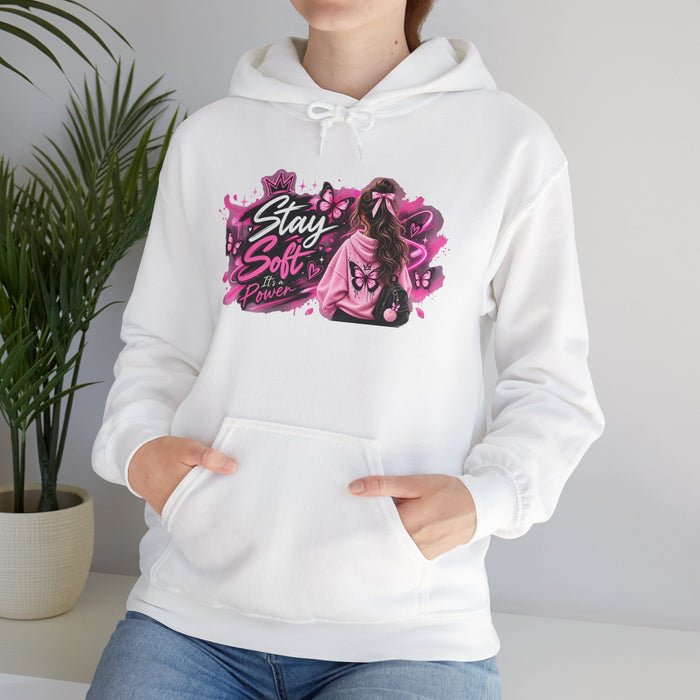 Stay Soft Girl Hooded Sweatshirt – Pink Floral Softcore Streetwear