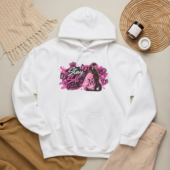 Stay Soft Girl Hooded Sweatshirt – Pink Floral Softcore Streetwear