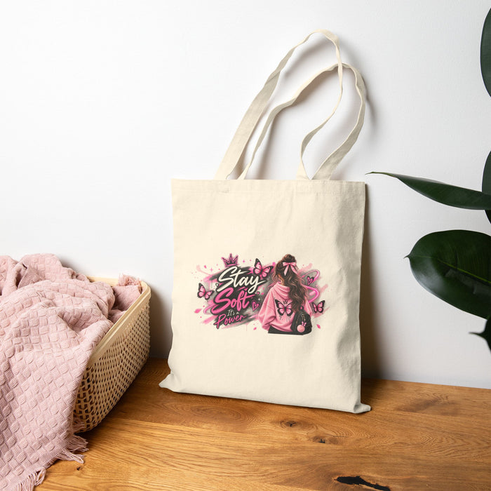 Stay Soft Pink Anime Tote