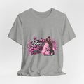 Stay Soft Tee — Pink Butterfly Girl Graphic T-Shirt