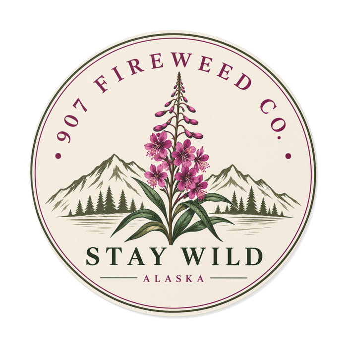 Stay Wild Alaska Sticker | 3" Fireweed Vinyl Sticker
