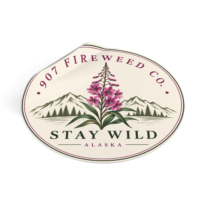 Stay Wild Alaska Sticker | 3" Fireweed Vinyl Sticker