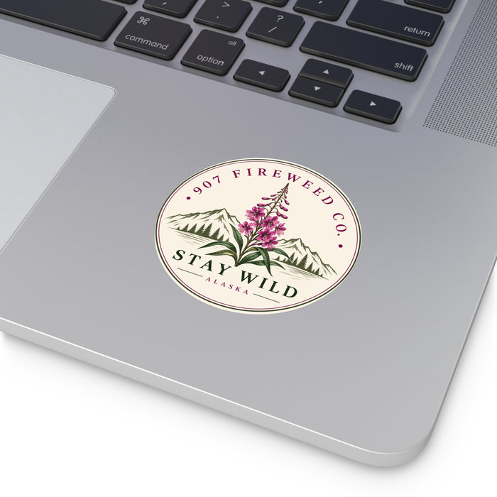 Stay Wild Alaska Sticker | 3" Fireweed Vinyl Sticker