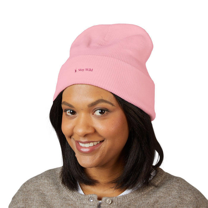 Stay Wild Embroidered Beanie | Alaska Inspired Cuffed Beanie