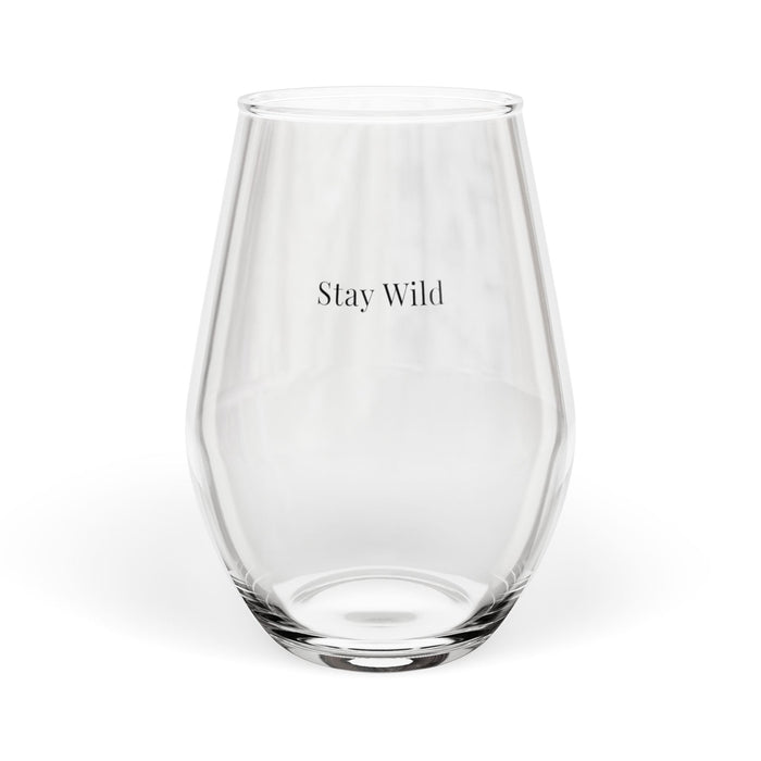 Stay Wild Stemless Wine Glass | 11.75 oz Printed Wine Glass