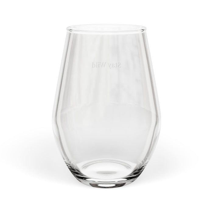 Stay Wild Stemless Wine Glass | 11.75 oz Printed Wine Glass