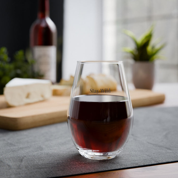 Stay Wild Stemless Wine Glass | 11.75 oz Printed Wine Glass