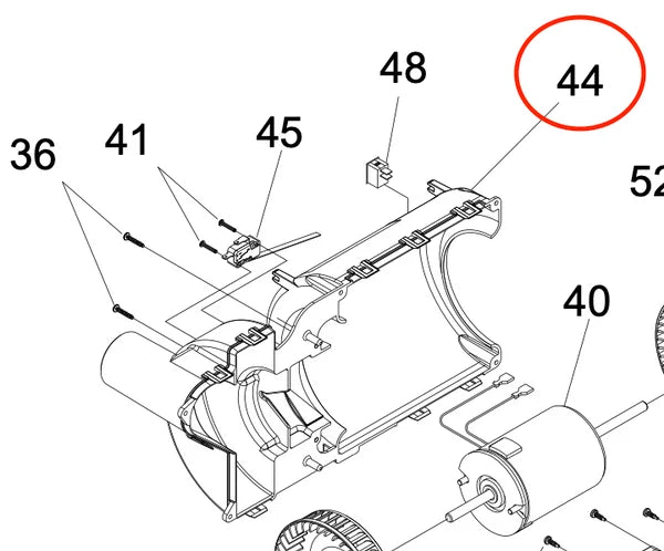 Suburban SF Series Furnace Blower Housing Part 44 - Exploded Diagram View | United RV Parts
