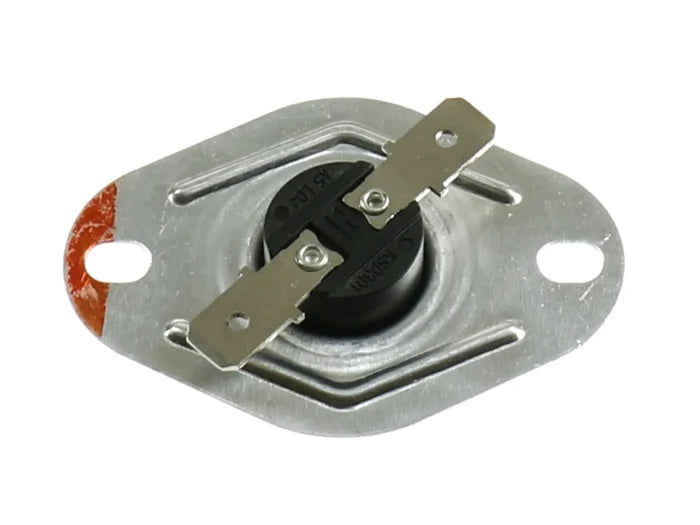 Suburban RV Furnace Limit Switch 233522 - Top Angle View, Metal Bracket with Thermal Sensor | United RV Parts