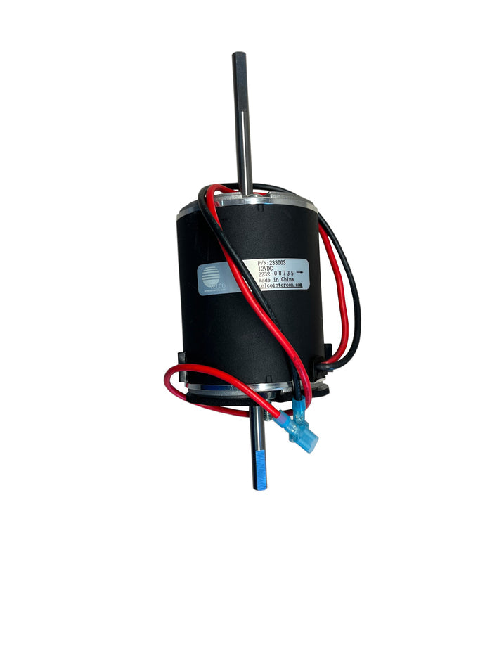 Black Suburban Furnace Motor 521230 with Red Wires - Side View | United RV Parts