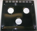 Black Porcelain 3-Burner RV Stove Top 101997BK - Top View | United RV Parts