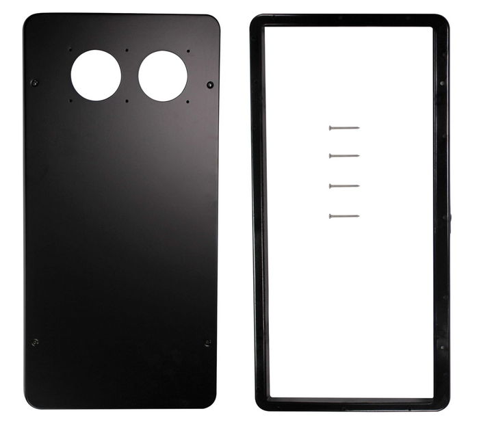 Black Metal Suburban SF Series RV Furnace Access Door - Front and Back View | United RV Parts