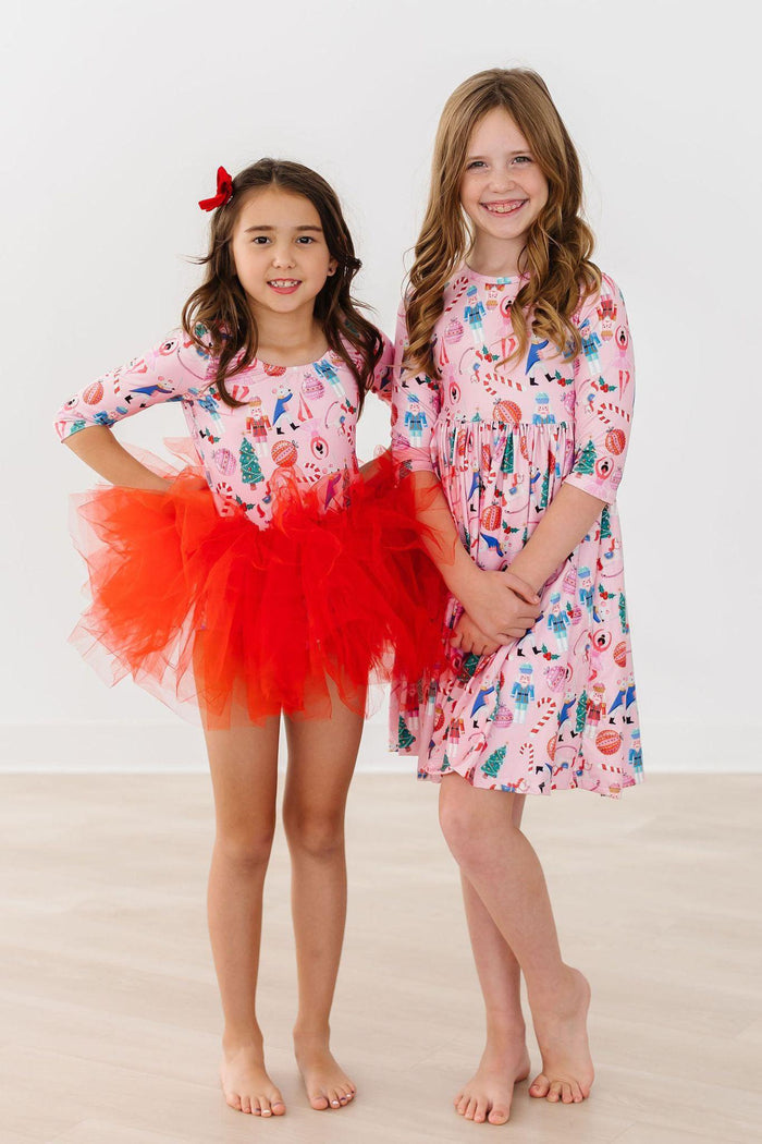 Sugarplum Fairy 3/4 Sleeve Pocket Twirl Dress-Mila & Rose ®