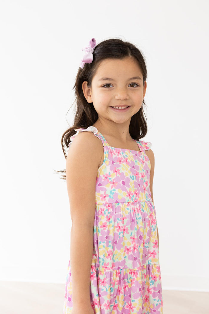 (S) Summer Watercolor Floral Ruffle Maxi Dress-Mila & Rose ®