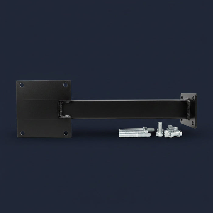 Black Steel RV Rear Tire Carrier RTC18A - Side Profile with Hardware Kit | United RV Parts
