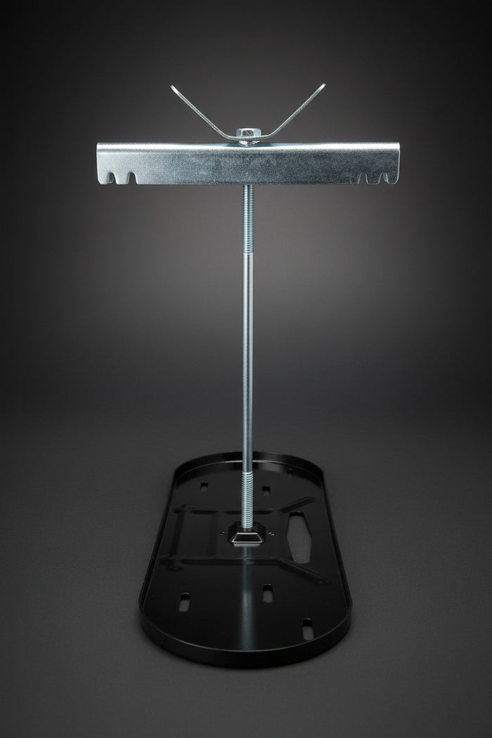 Black Steel LP Tray Kit SP-20#LPKIT with Threaded Rod and Bracket - Front View | United RV Parts