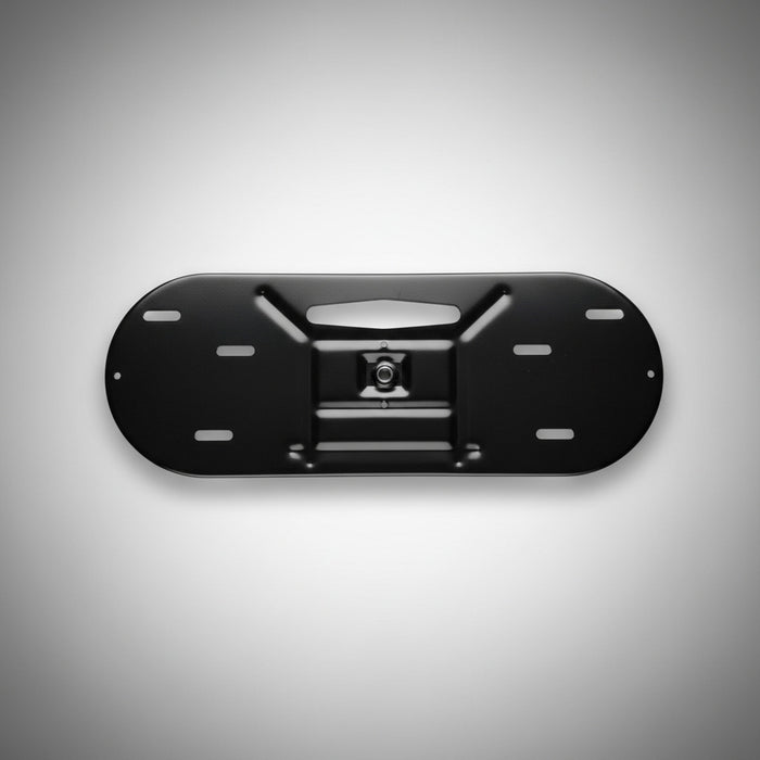 Black Steel RV Propane Tank Tray SP-20#LPKIT - Top View Showing Mounting Slots | United RV Parts