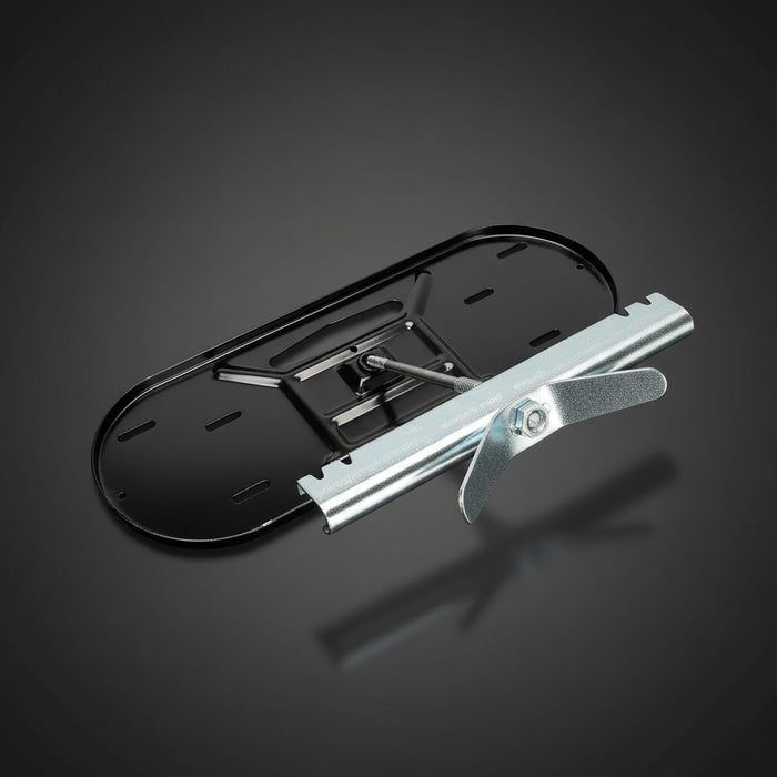 Black LP Tray Kit SP-20#LPKIT with Galvanized Bracket and Wing Nut - Assembled Side View | United RV Parts