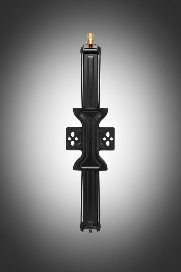 Black Steel RV Scissor Jack SP-SCISJACK24-2500 Extended - Top-Down View Showing Brass Drive Nut | United RV Parts