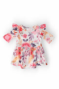 Tangerine Leaves 3/4 Sleeve Flutter Twirl Bodysuit-Mila & Rose ®