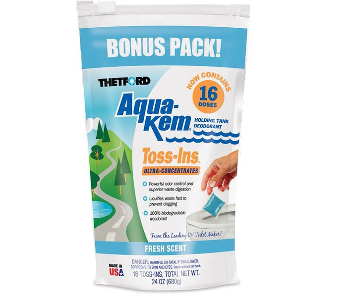 Thetford Aqua-Kem Toss-Ins 96561 Fresh Scent 16 Count Package - Front View | United RV Parts