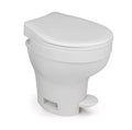 White Thetford Aqua-Magic VI Hi RV Toilet with Foot Flush - Side View | United RV Parts