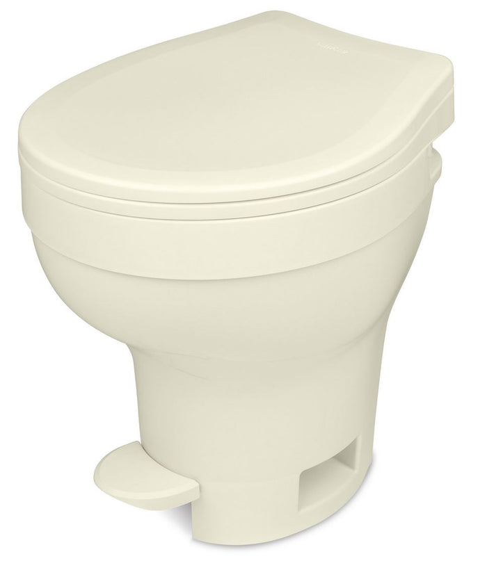 Parchment Thetford Aqua-Magic VI Hi RV Toilet - Side View | United RV Parts