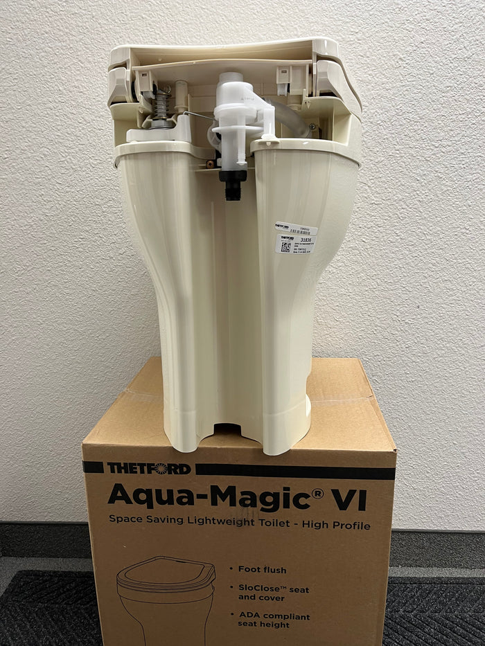 Thetford Aqua-Magic VI Hi RV Toilet Internal Components - Back View with Mechanism Exposed | United RV Parts