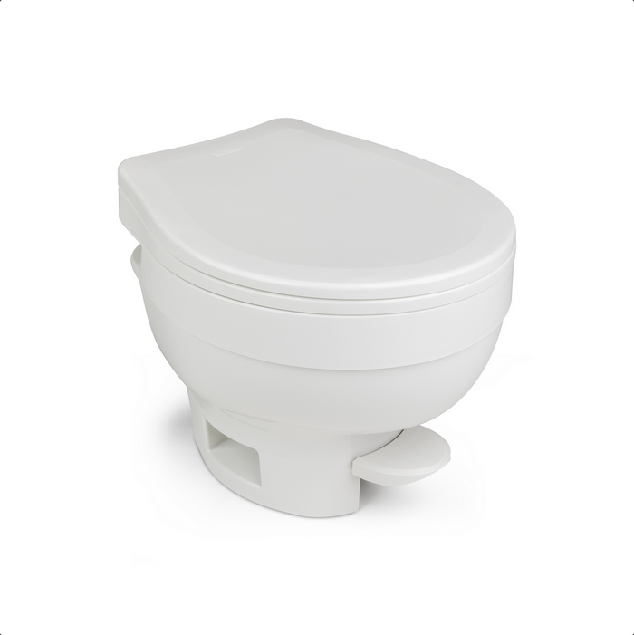 White Thetford Aqua-Magic VI Low Profile RV Toilet 31833 - Side Angle | United RV Parts
