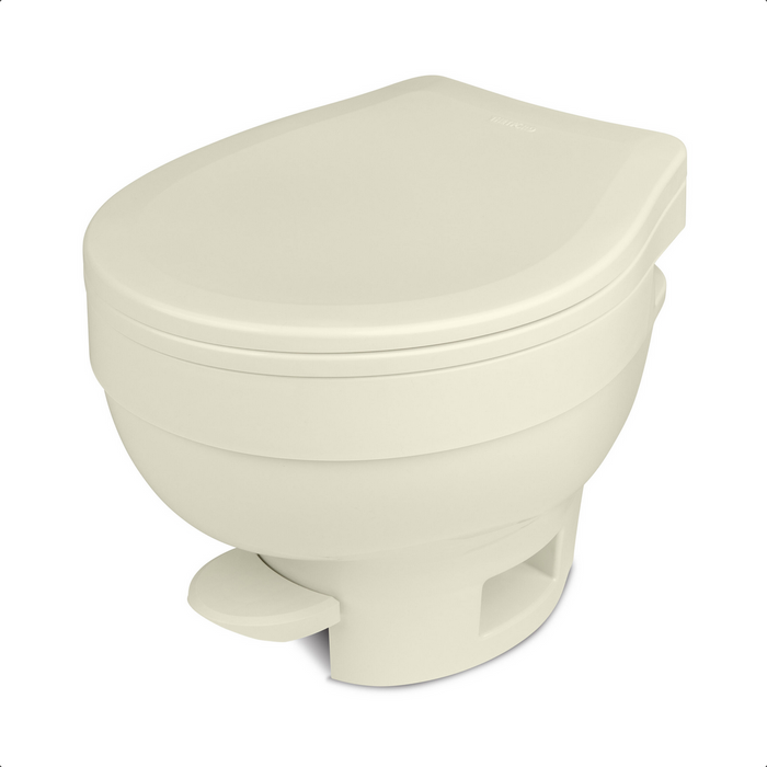 Parchment Thetford Aqua-Magic VI Low RV Toilet - Three Quarter View | United RV Parts