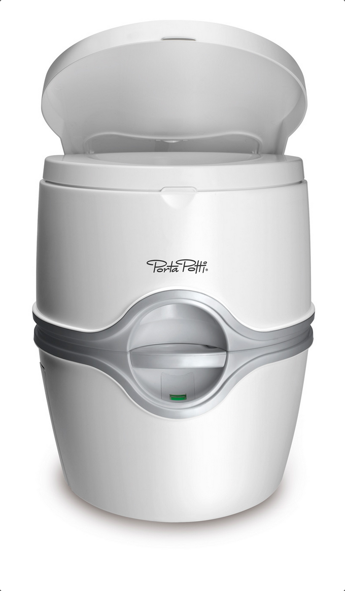 White Thetford Porta Potti 565E RV Toilet - Front View | United RV Parts