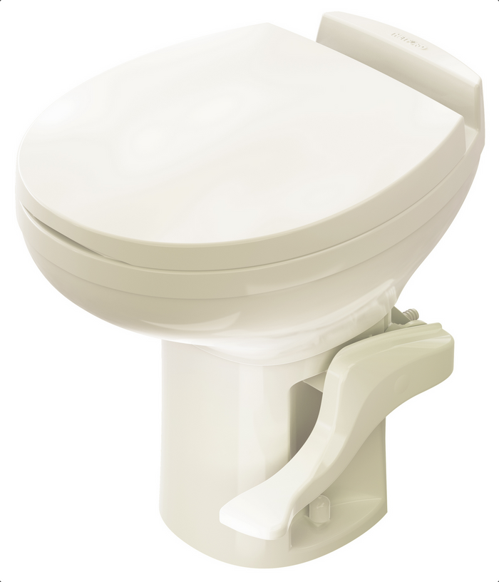 Bone Thetford Aqua-Magic Residence RV Toilet - Side Profile View | United RV Parts